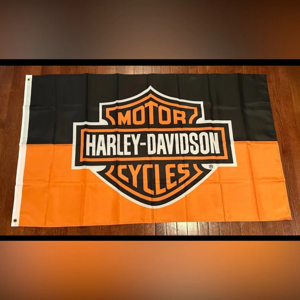 Harley Davidson Flag Large black Banner 3x5 ft Sign LOGO FAST shipping